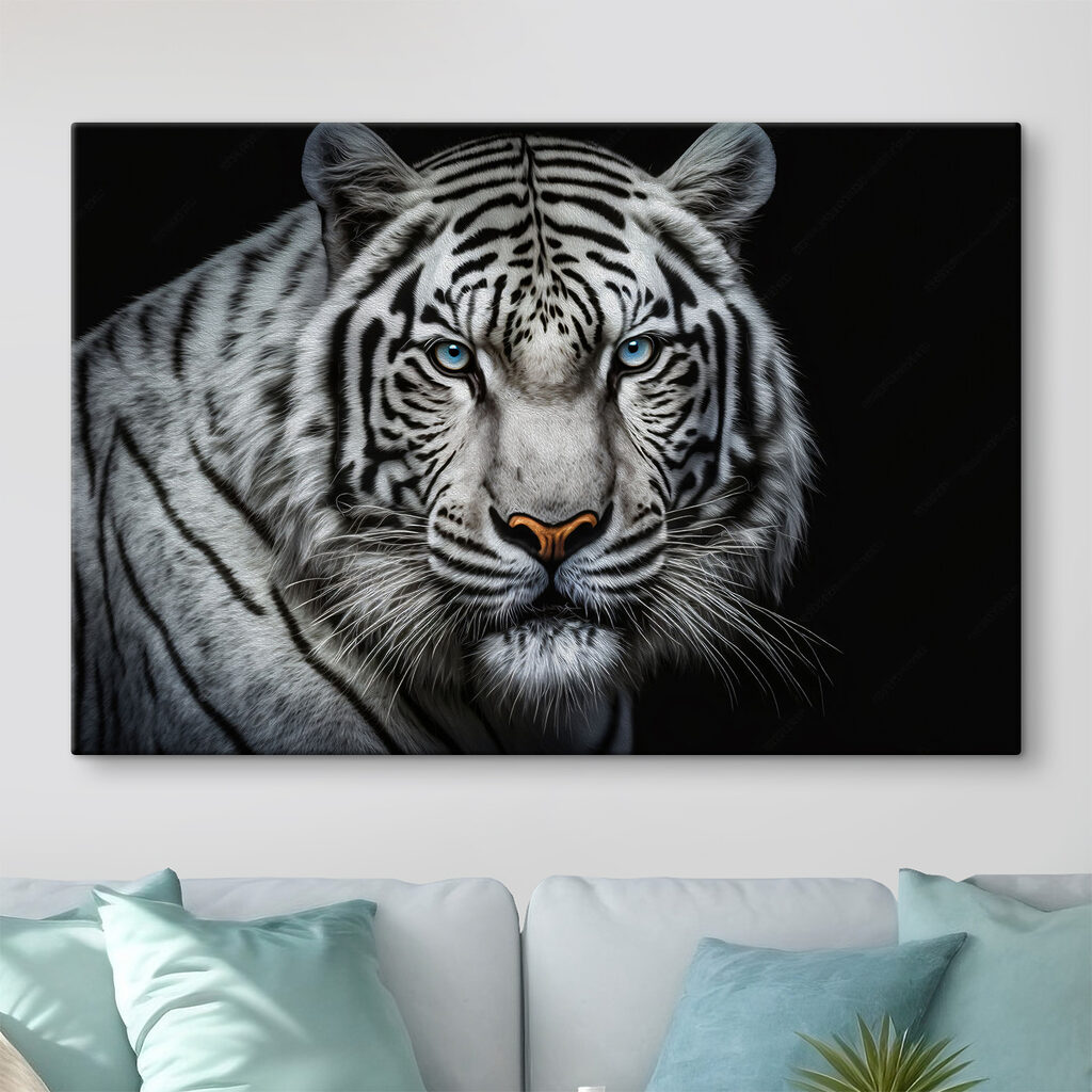 A white tiger with blue eyes A white tiger with blue eyes