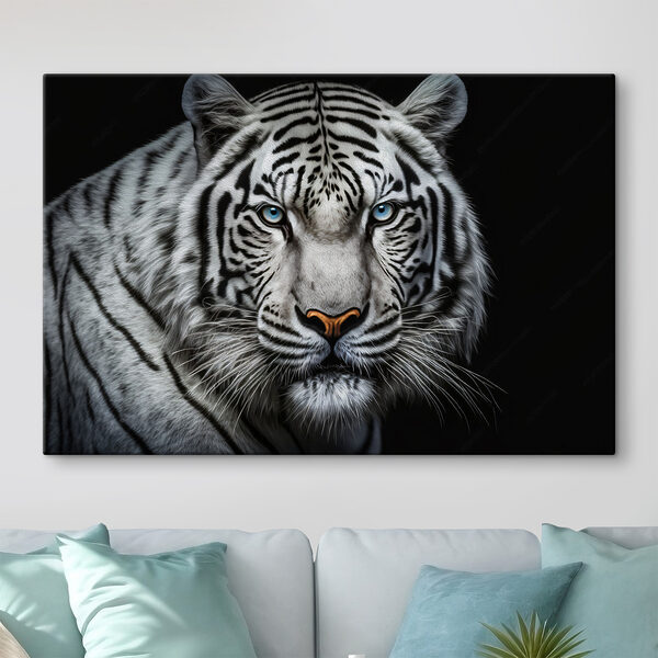 A white tiger with blue eyes A white tiger with blue eyes