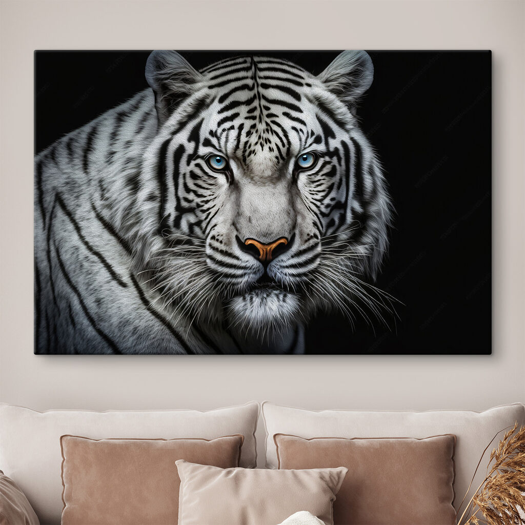 A white tiger with blue eyes A white tiger with blue eyes
