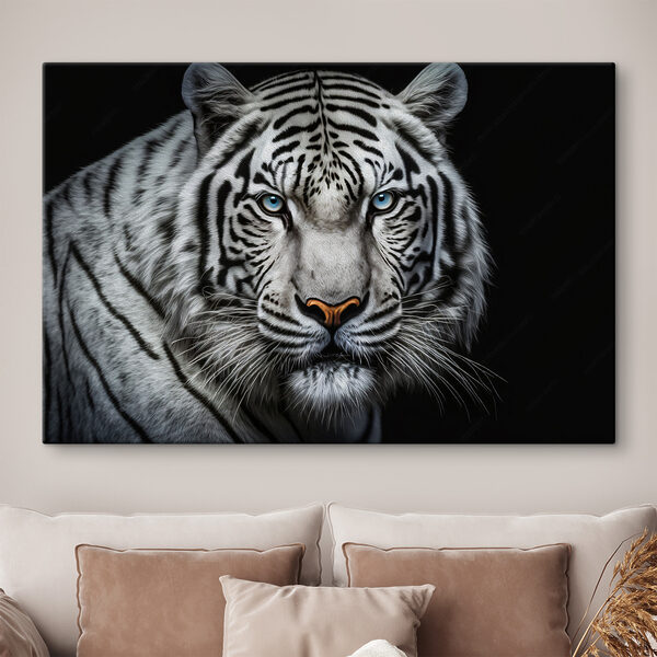 A white tiger with blue eyes A white tiger with blue eyes