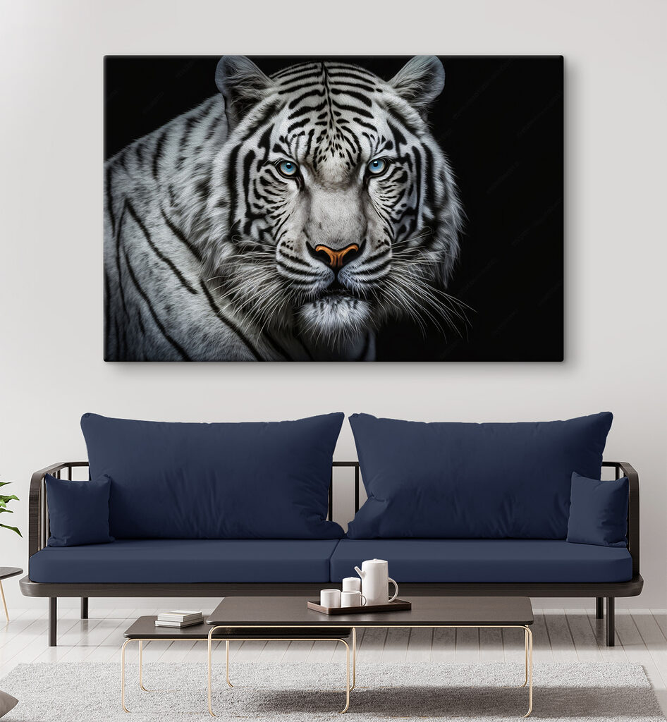 A white tiger with blue eyes A white tiger with blue eyes