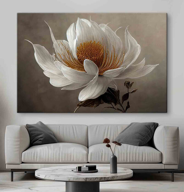 Quadri Un fiore bianco con il centro giallo (COD: s35725) Quadri Quadri Un fiore bianco con il centro giallo (COD: s35725)