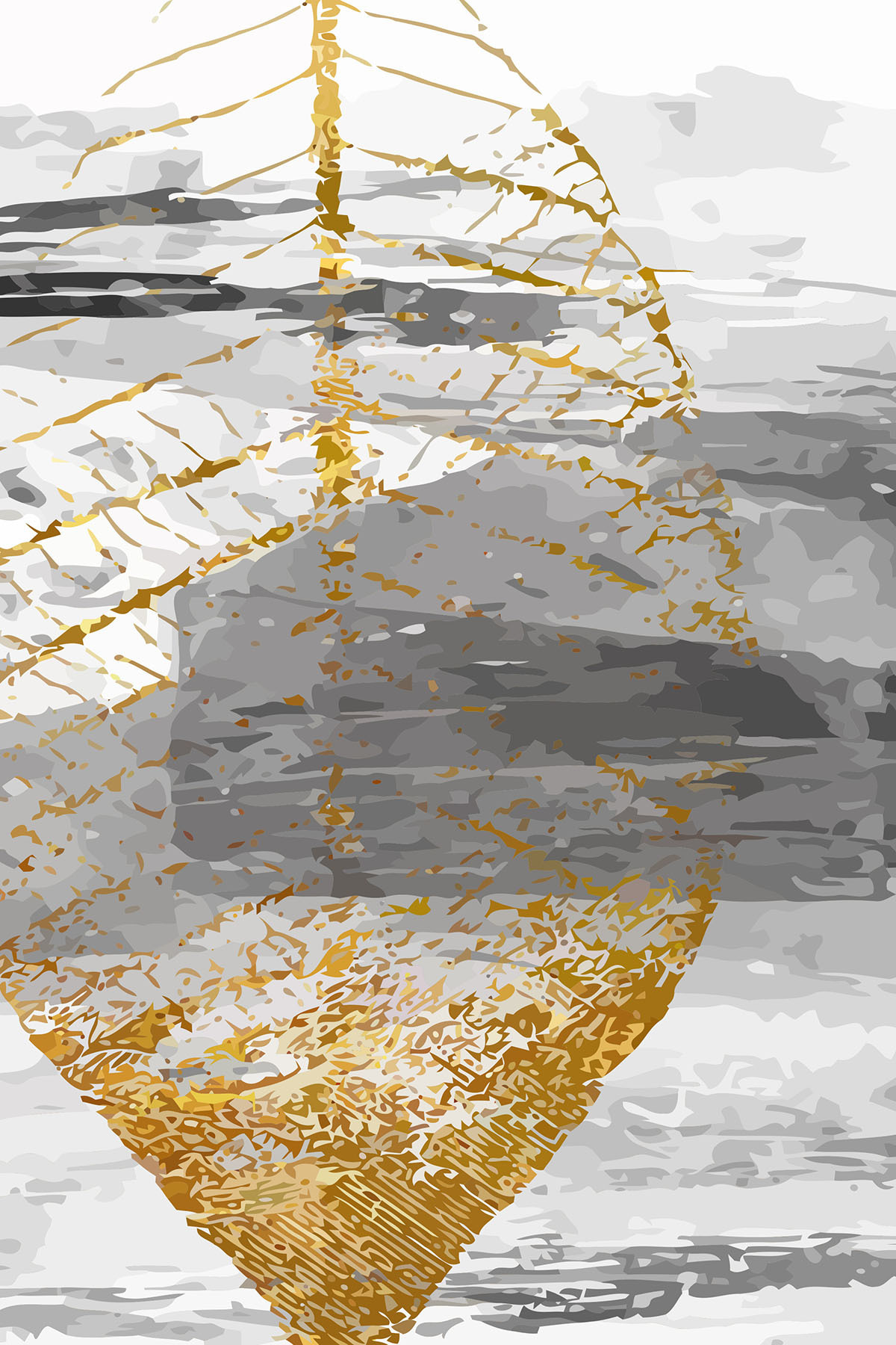 Shimmering swirl in abstract hues