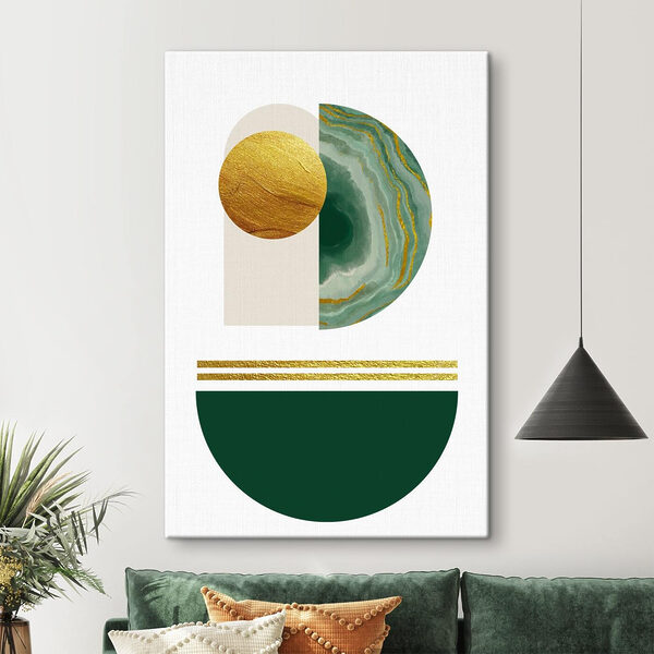 Quadri Abstract harmony in emerald and textures (COD: s35986)