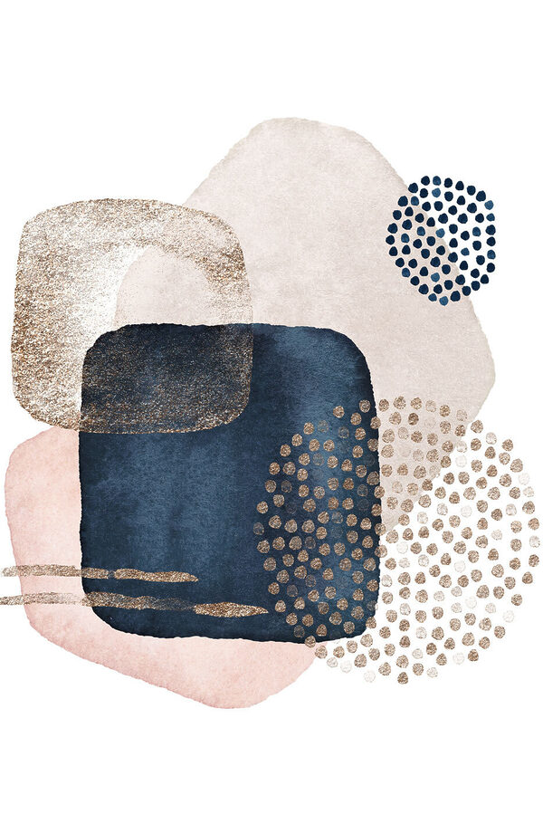 A painting of different shapes and colors