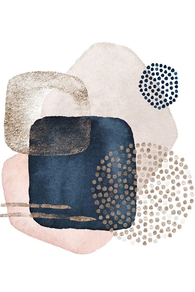 A painting of different shapes and colors