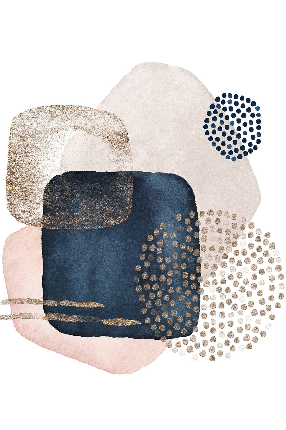 A painting of different shapes and colors