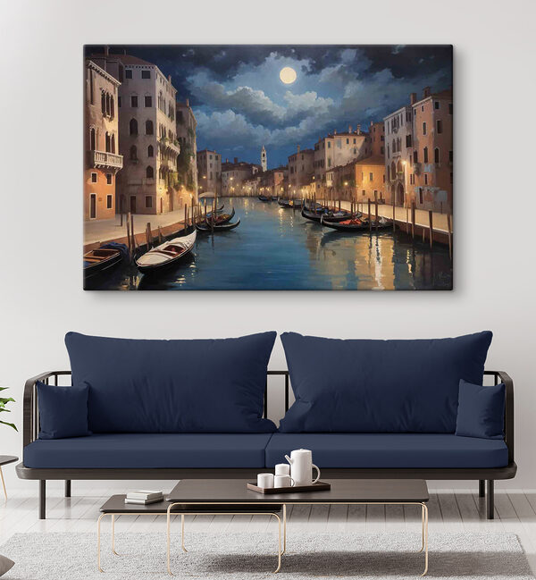 A water canal with boats and buildings in the background A water canal with boats and buildings in the background