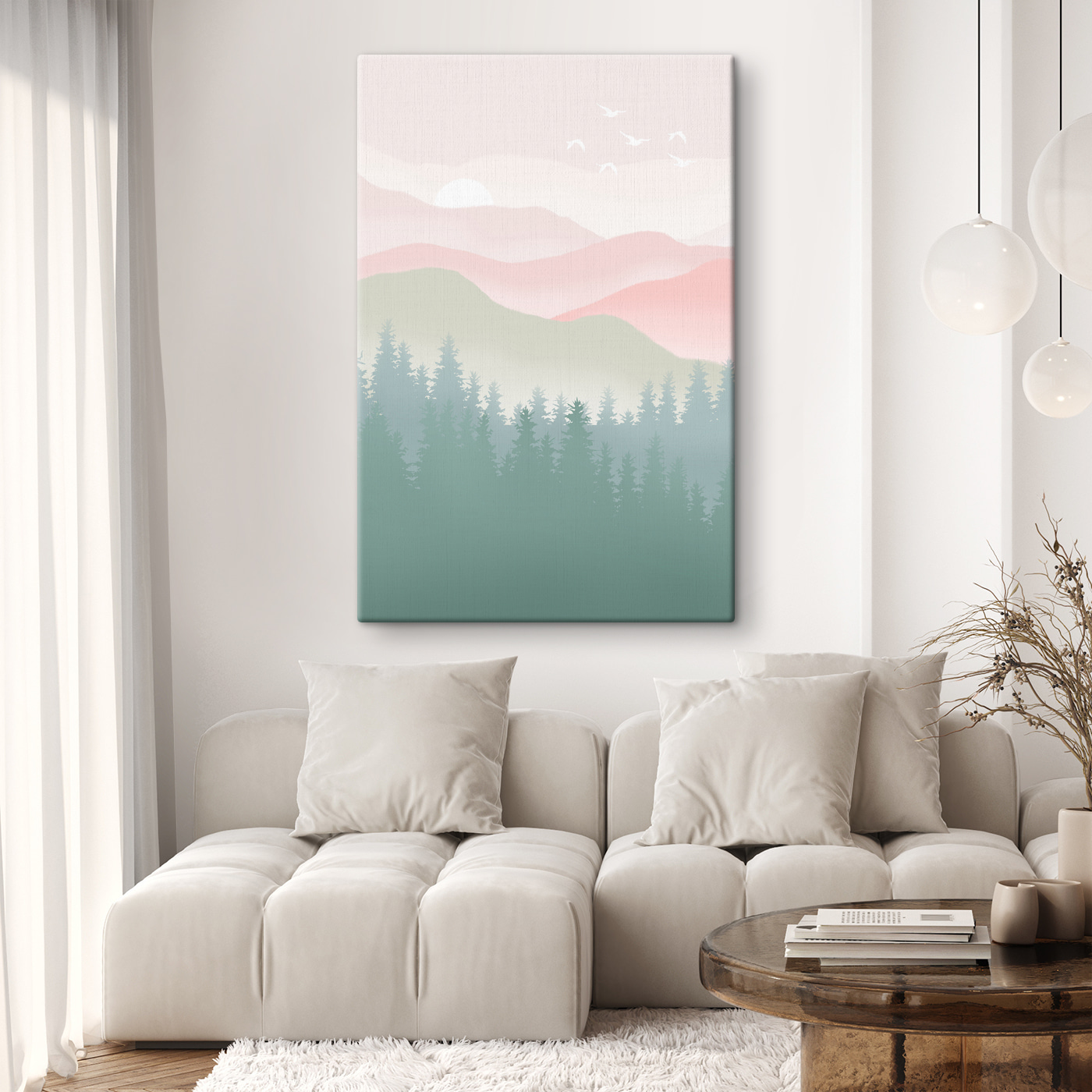 A landscape with trees and mountains