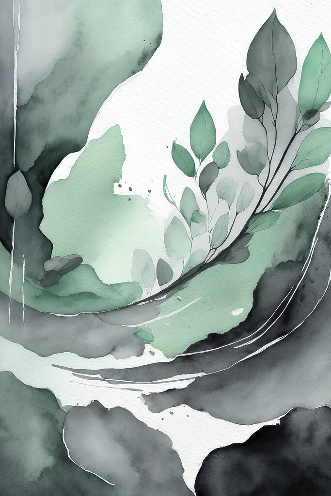 A watercolor painting of a plant