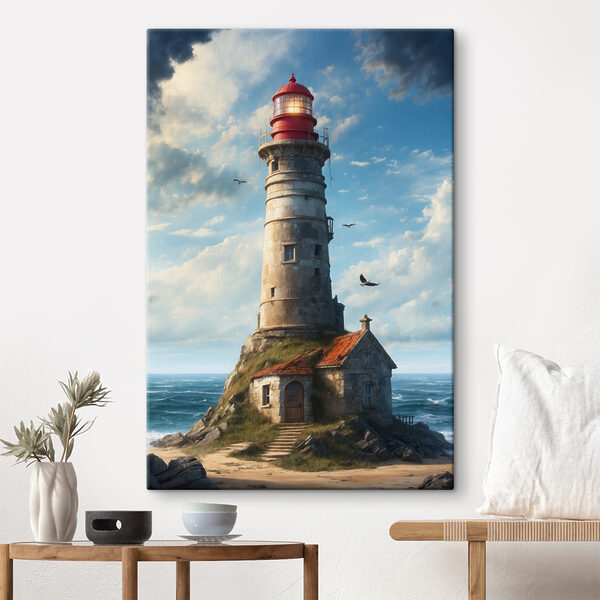 Quadri Un faro su uno scoglio con Ford Island sullo sfondo