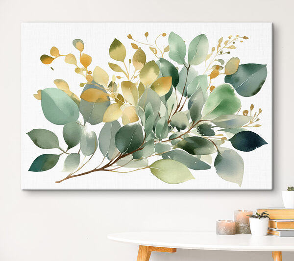 A watercolor painting of leaves