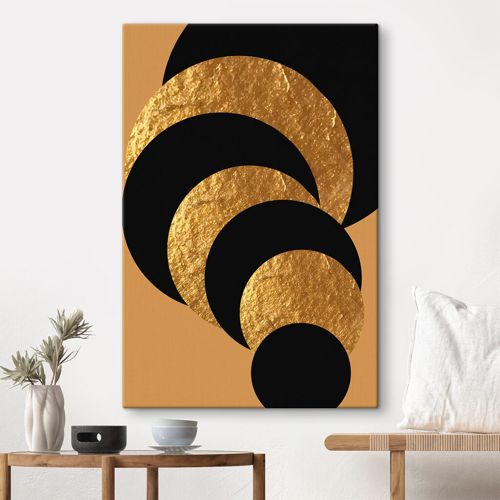 Shimmering spirals over black void