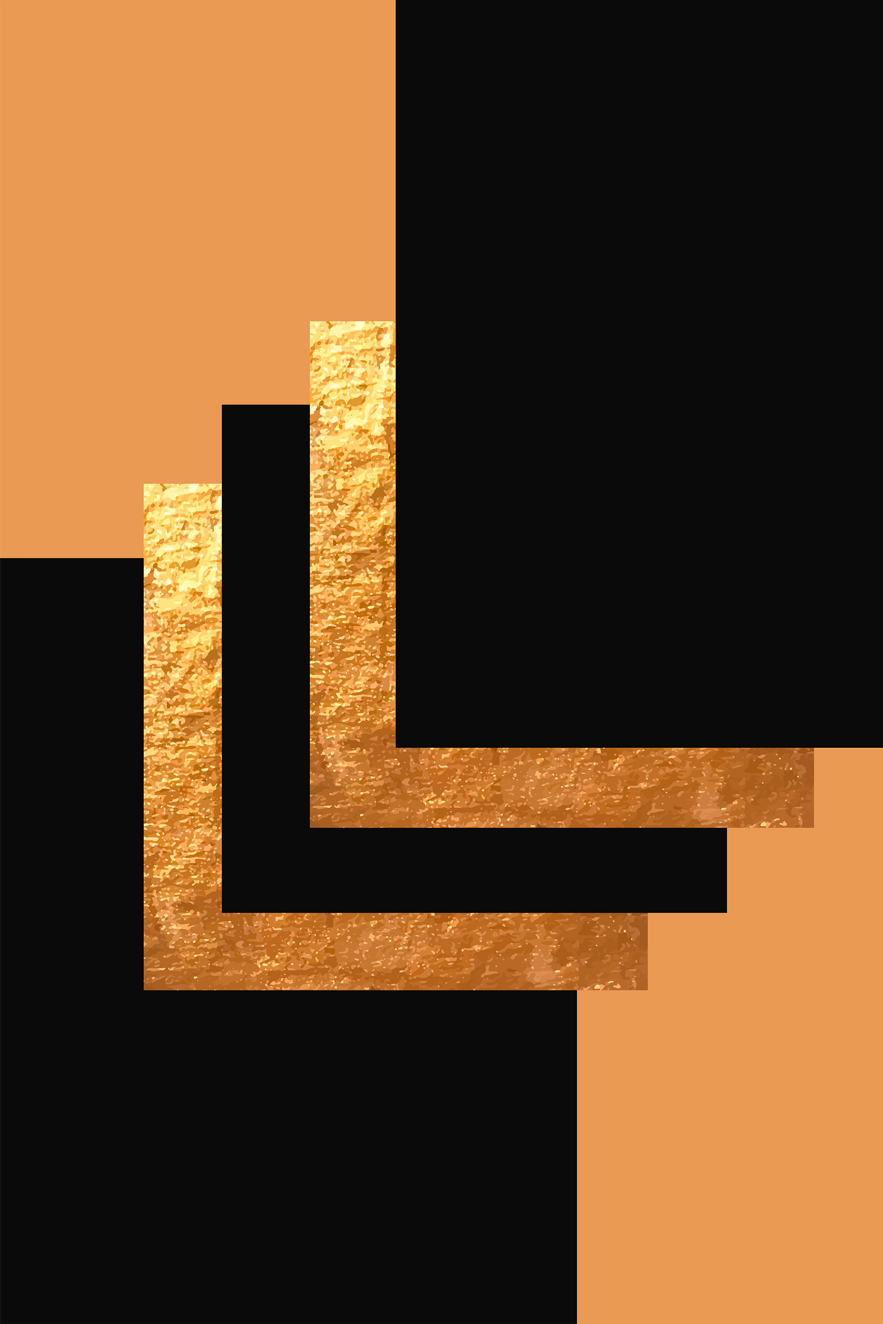 Shimmering metallic geometric abstraction