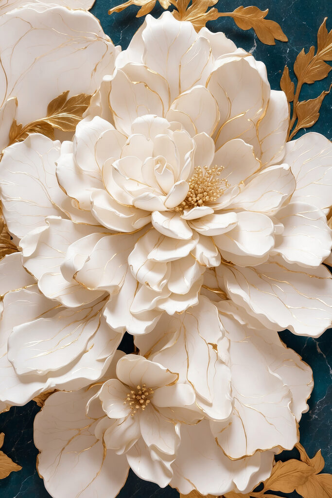 Elegant white blooms with delicate veins Elegant white blooms with delicate veins