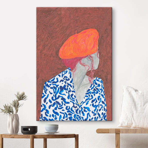 Quadri Un dipinto raffigurante una donna con un cappello