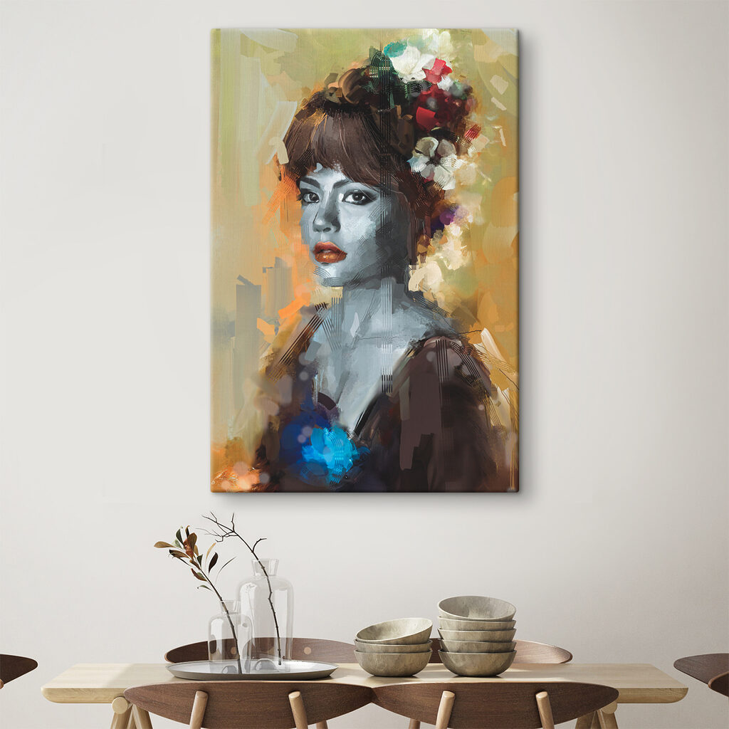 A woman with flowers in her hair