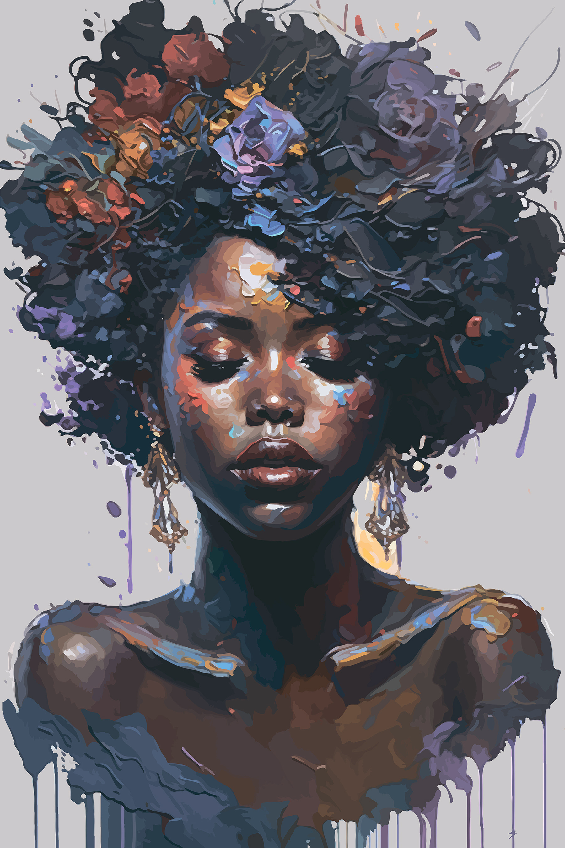 A woman with flowers in her hair