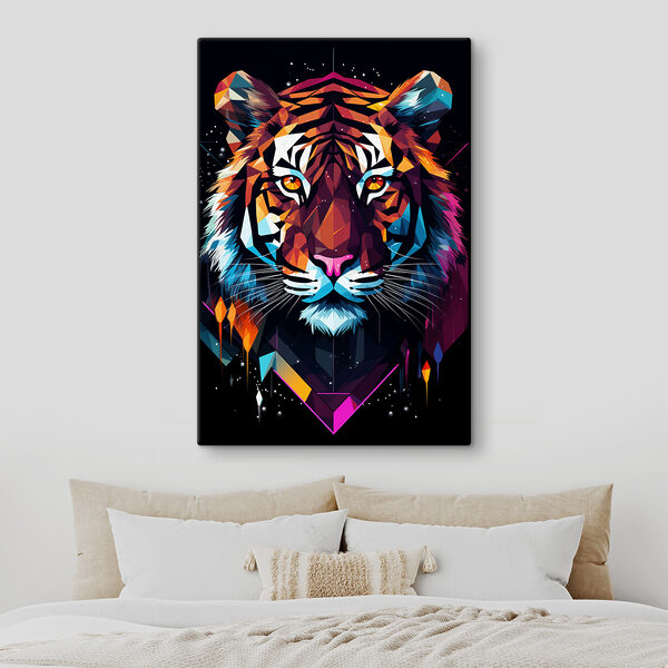 A colorful tiger with white whiskers A colorful tiger with white whiskers