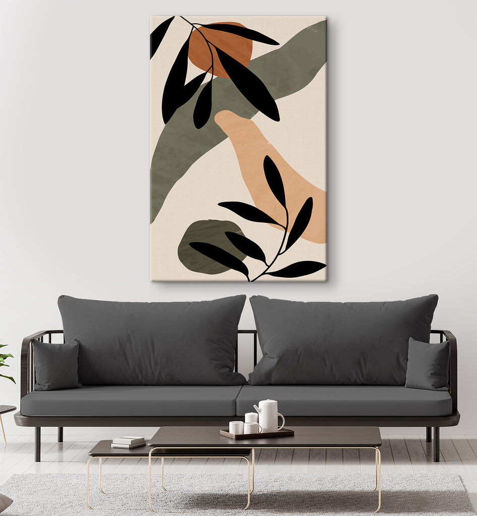 Abstract shapes and leaves composition Abstract shapes and leaves composition