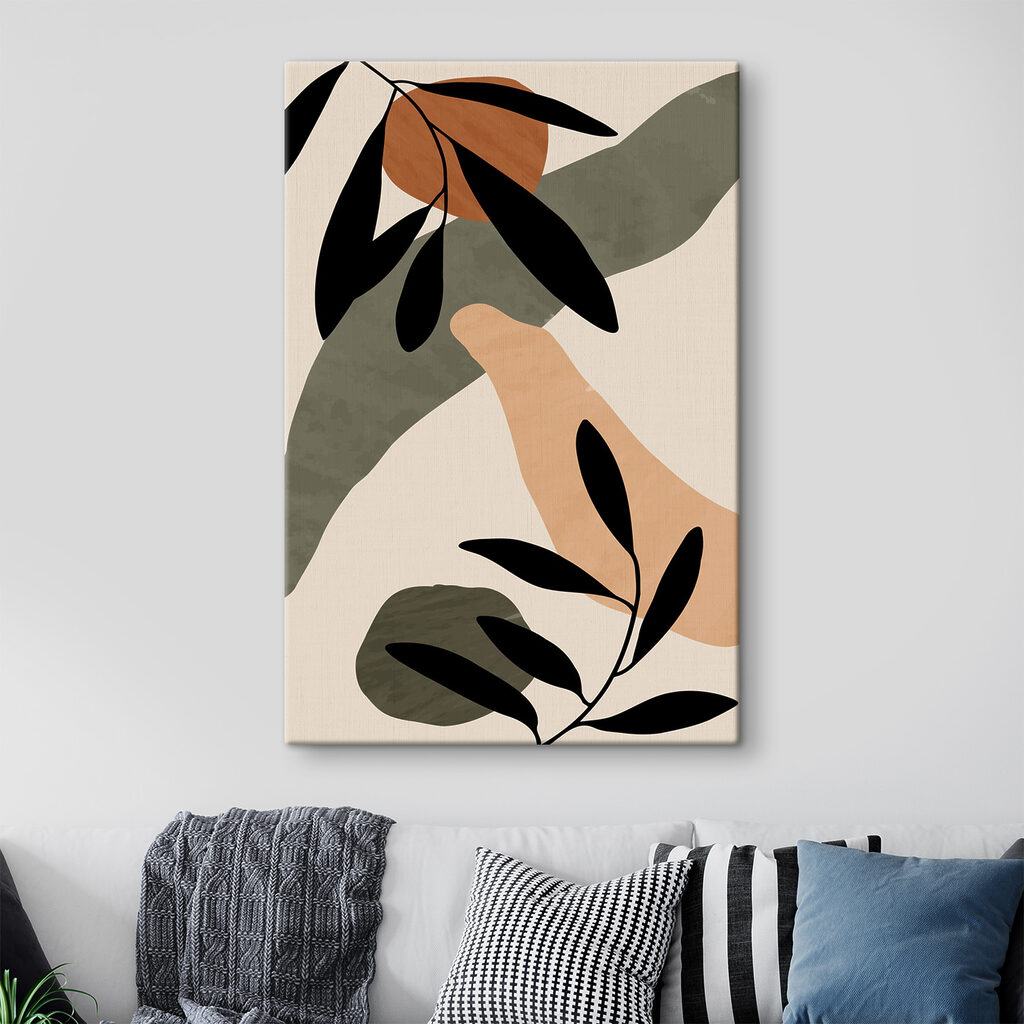 Abstract shapes and leaves composition Abstract shapes and leaves composition