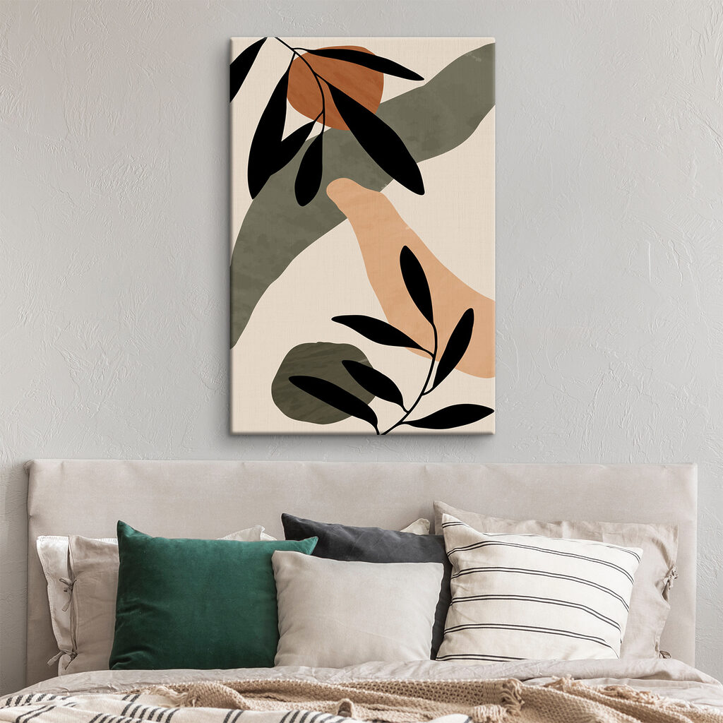 Abstract shapes and leaves composition Abstract shapes and leaves composition