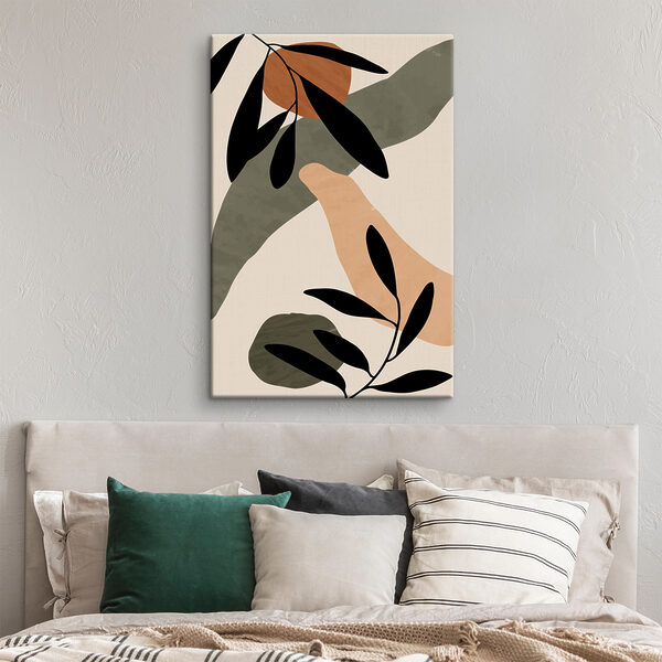 Abstract shapes and leaves composition Abstract shapes and leaves composition