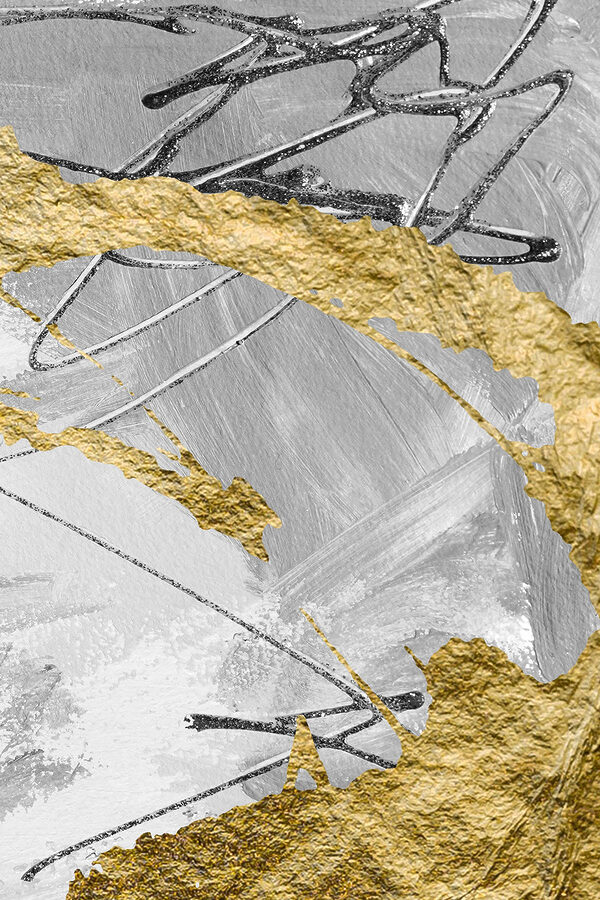 Metallic Textures: Silver Meets Yellow