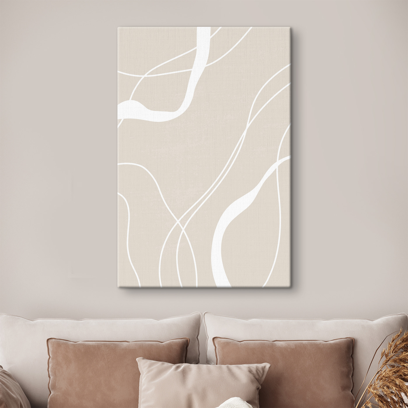 A white lines on a beige background A white lines on a beige background