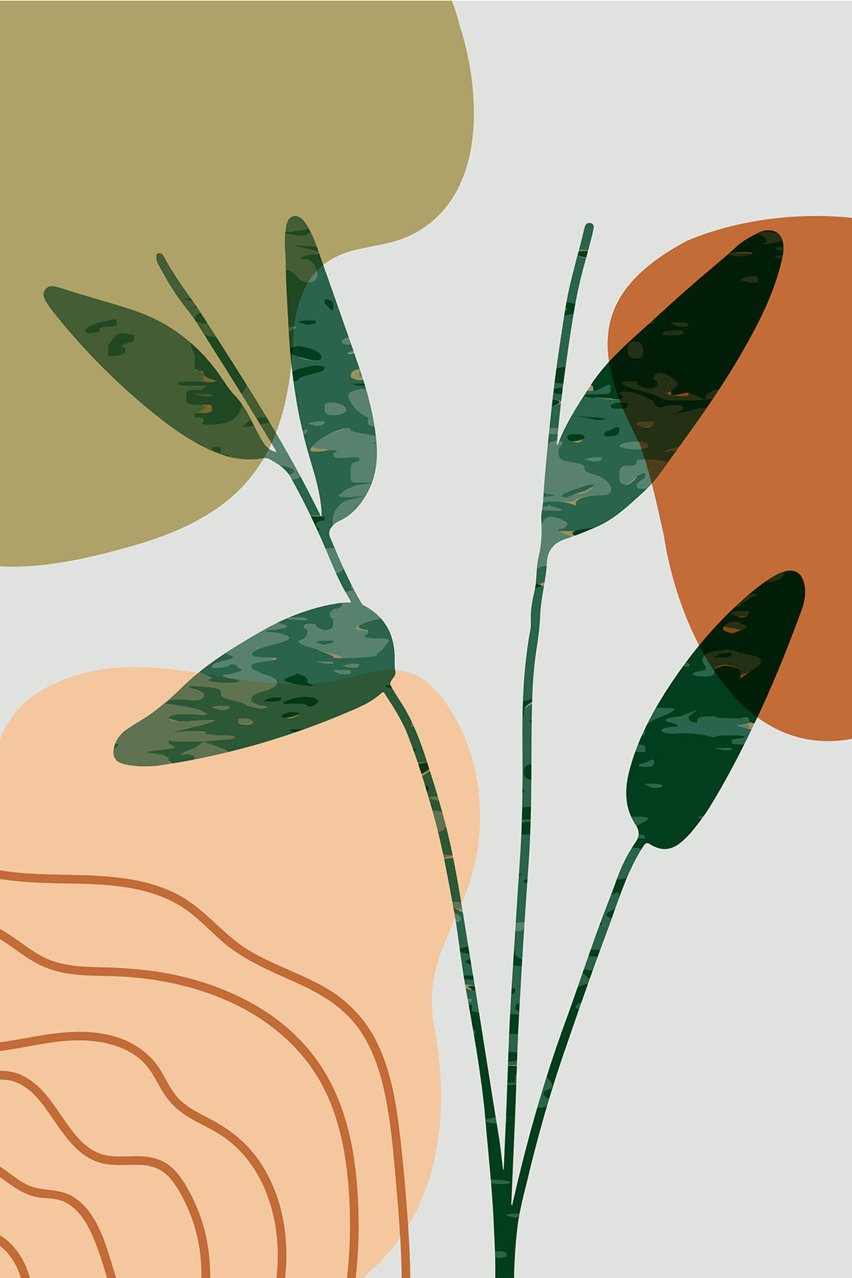 A green and orange leaves