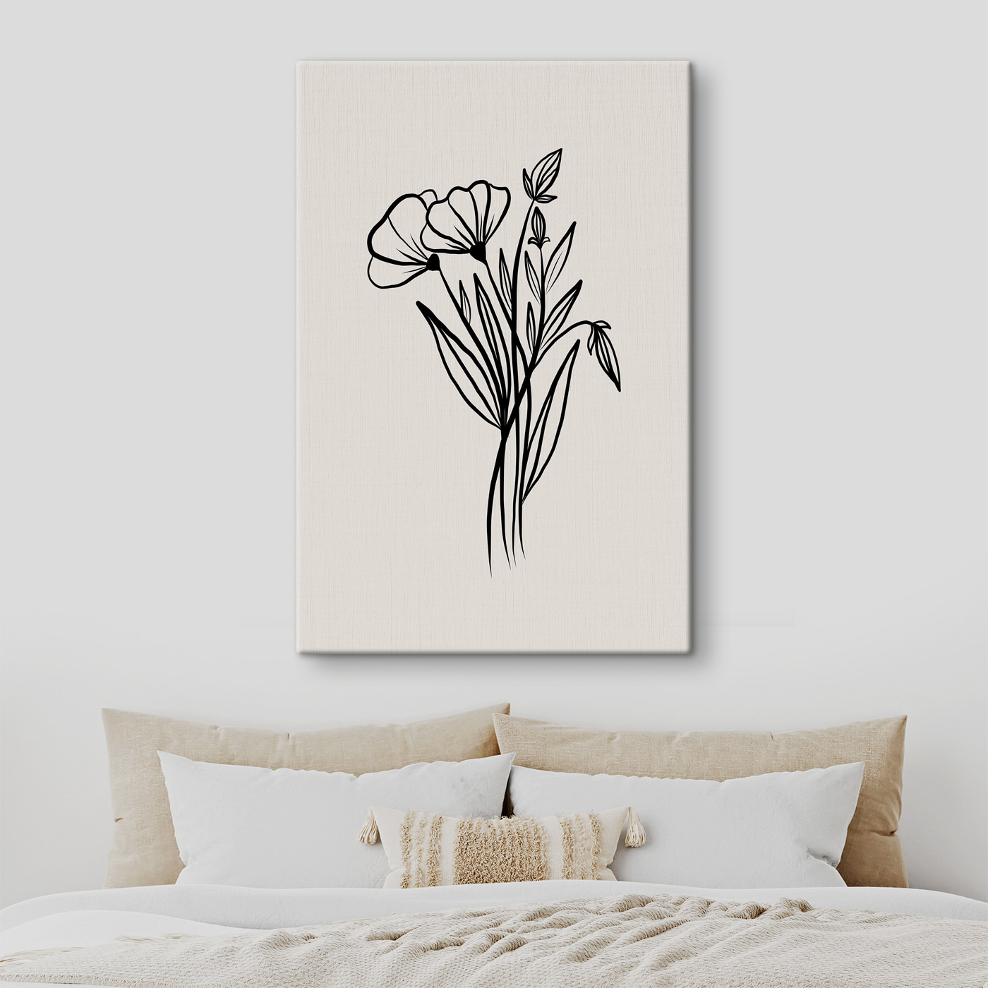 A drawing of flowers and leaves