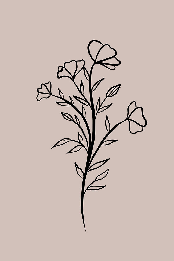 A drawing of a flower