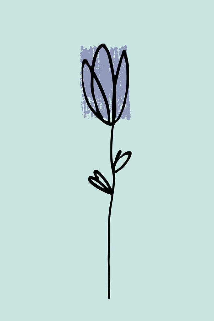 A drawing of a flower