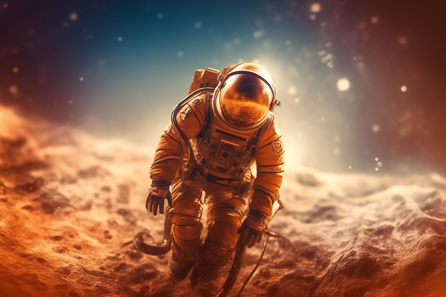 An astronaut in a space suit
