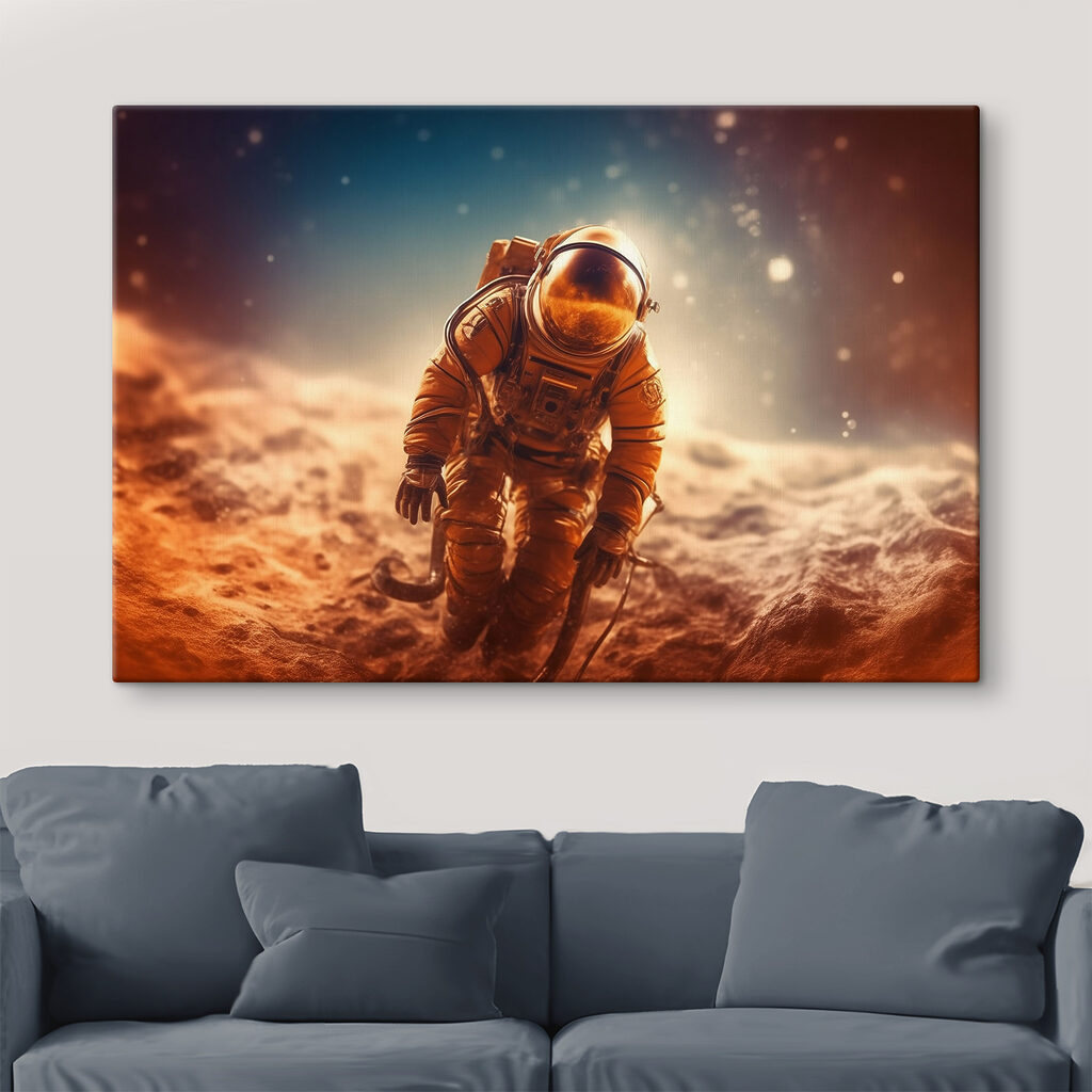 An astronaut in a space suit