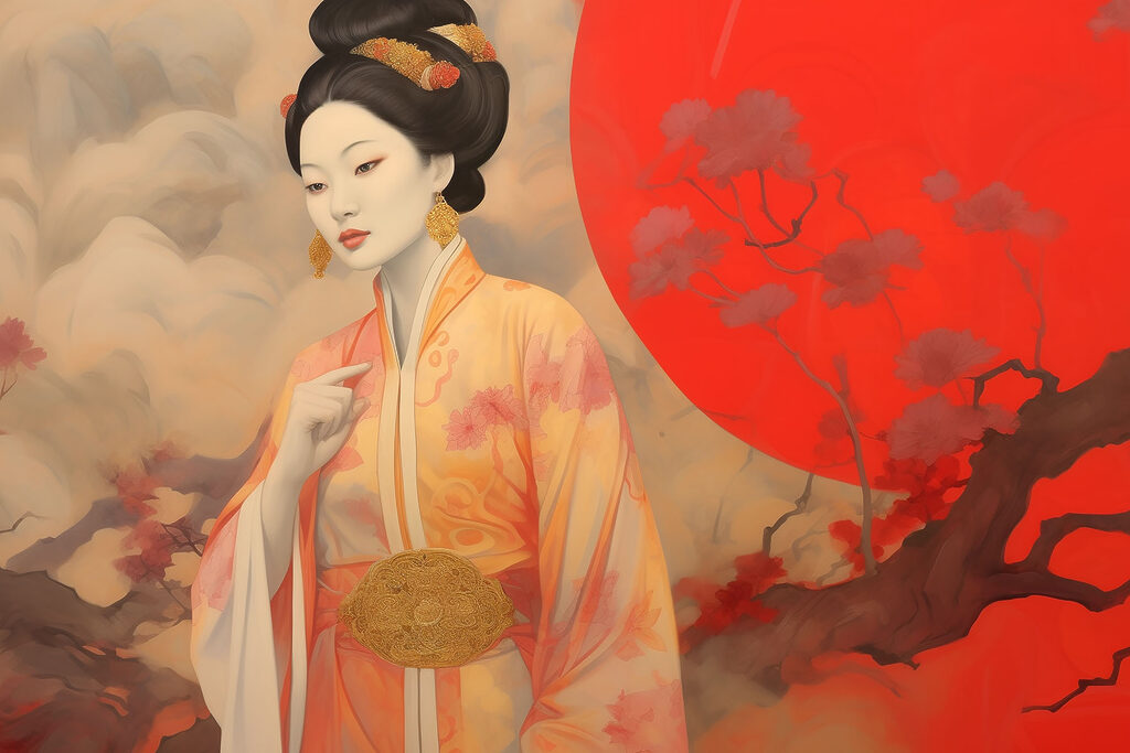 A woman in a kimono