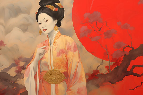 A woman in a kimono