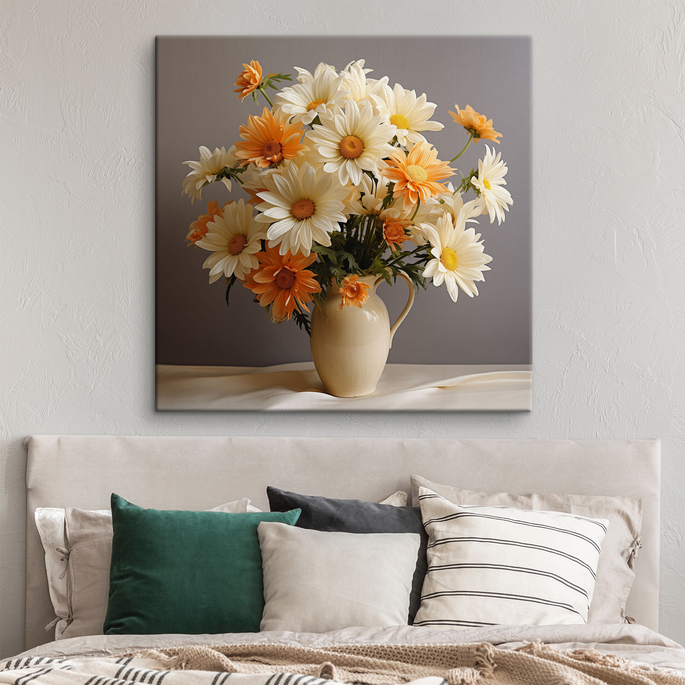 A vase of flowers on a table