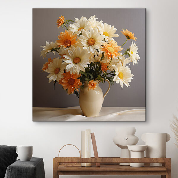 A vase of flowers on a table