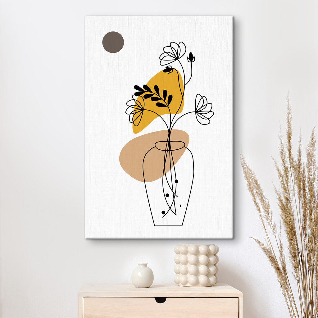 A drawing of a flower in a vase