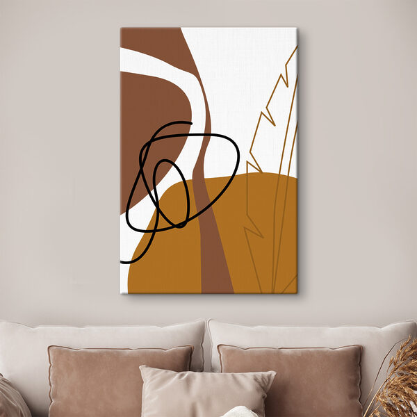 A brown and white art