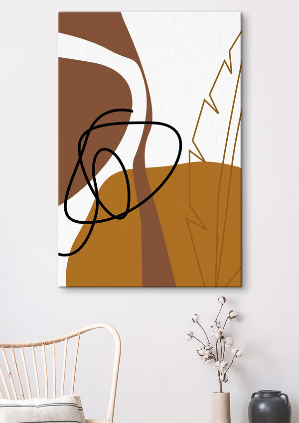 A brown and white art