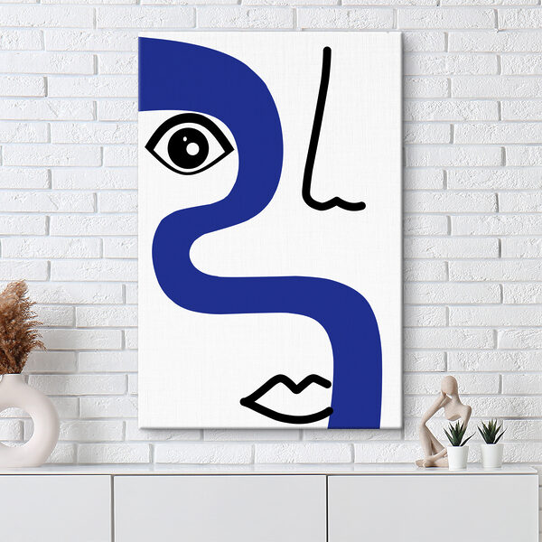 Quadri Un volto blu e nero