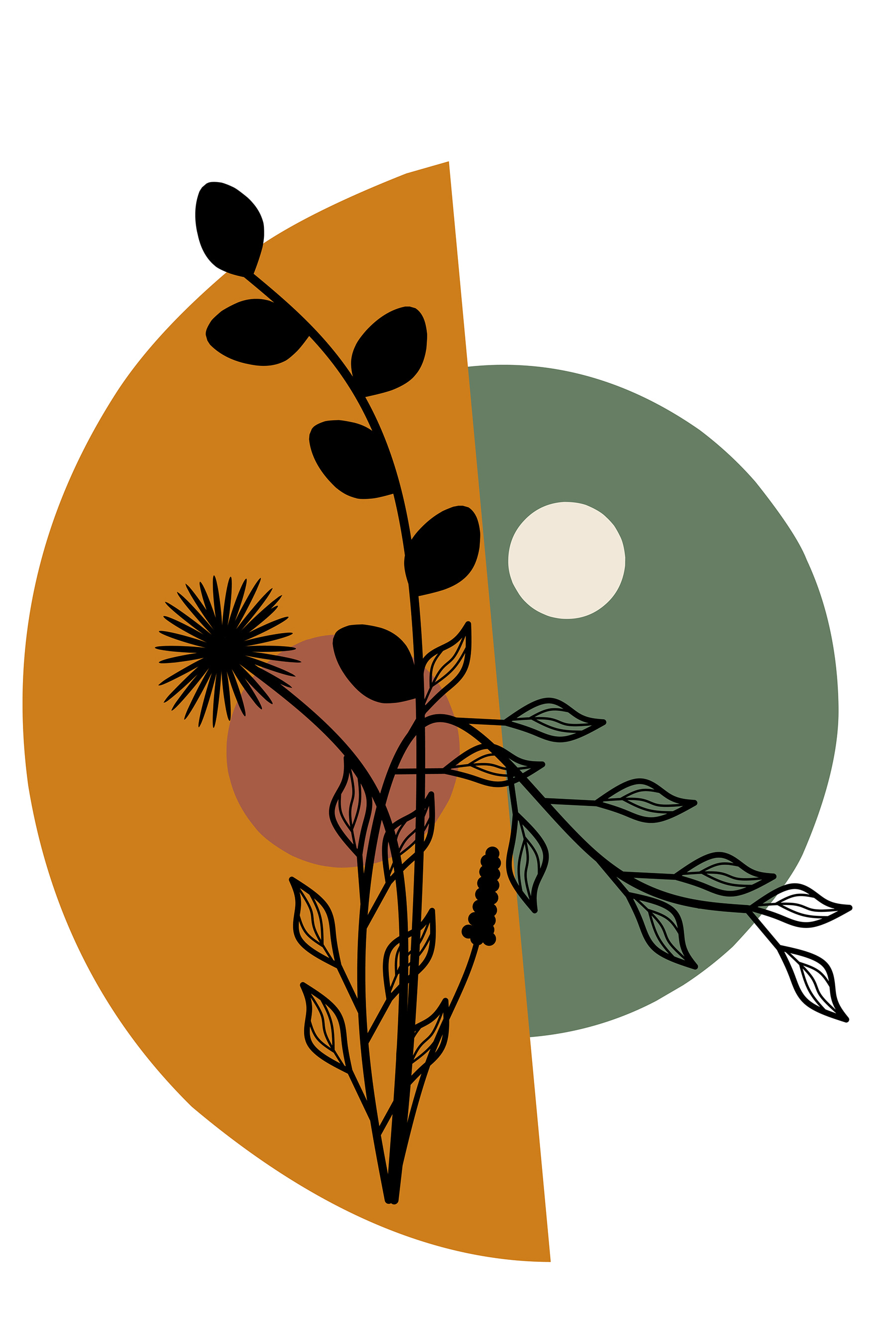 A plant with leaves and a flower