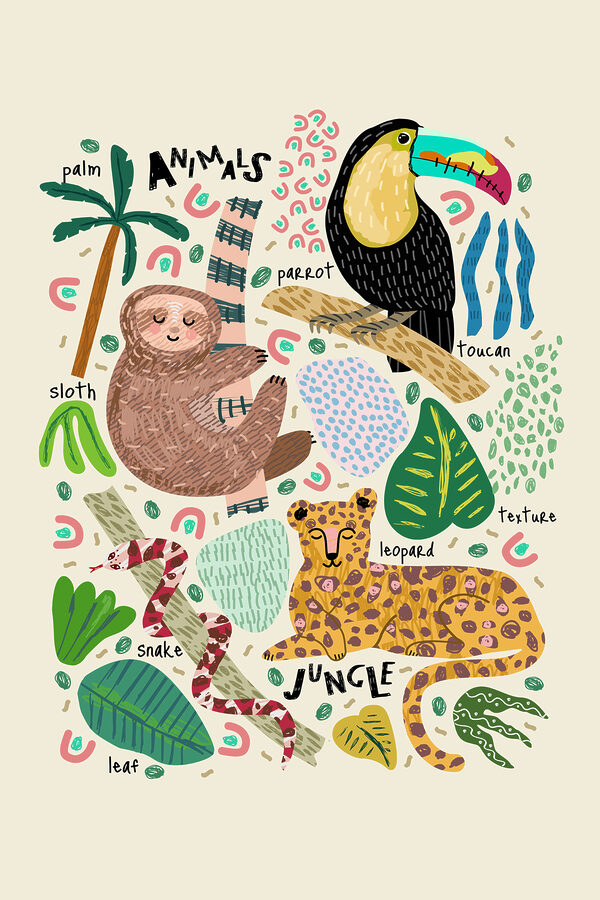A group of animals and plants A group of animals and plants