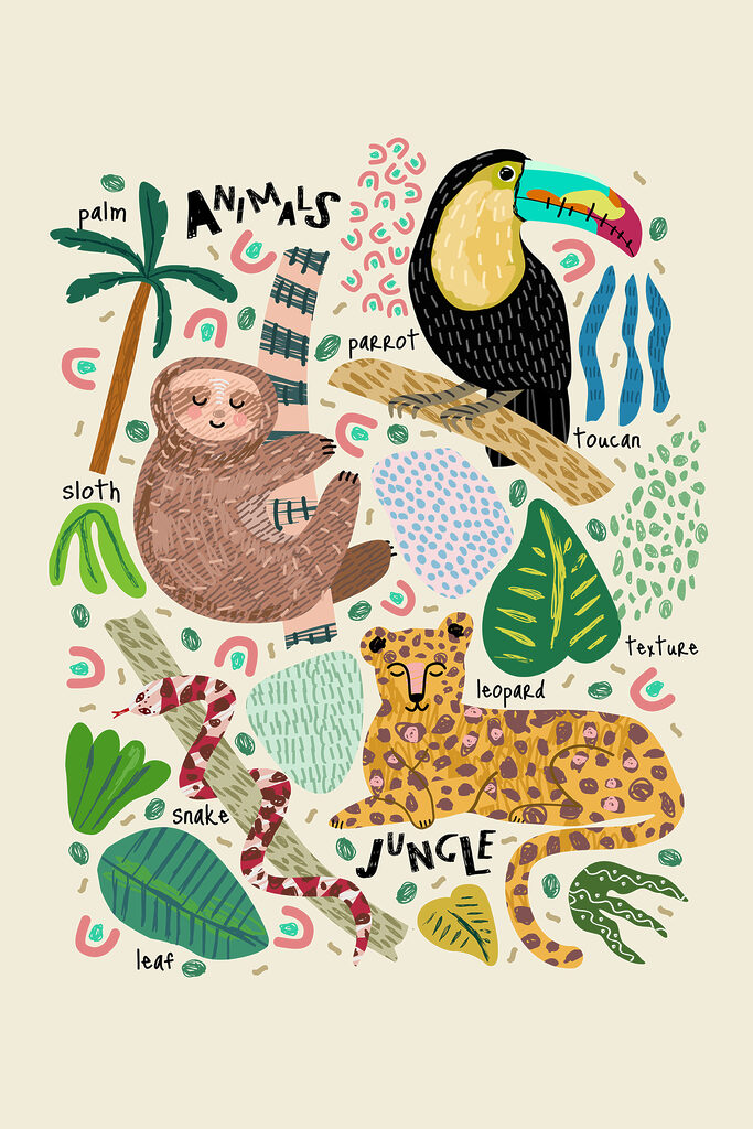 A group of animals and plants A group of animals and plants