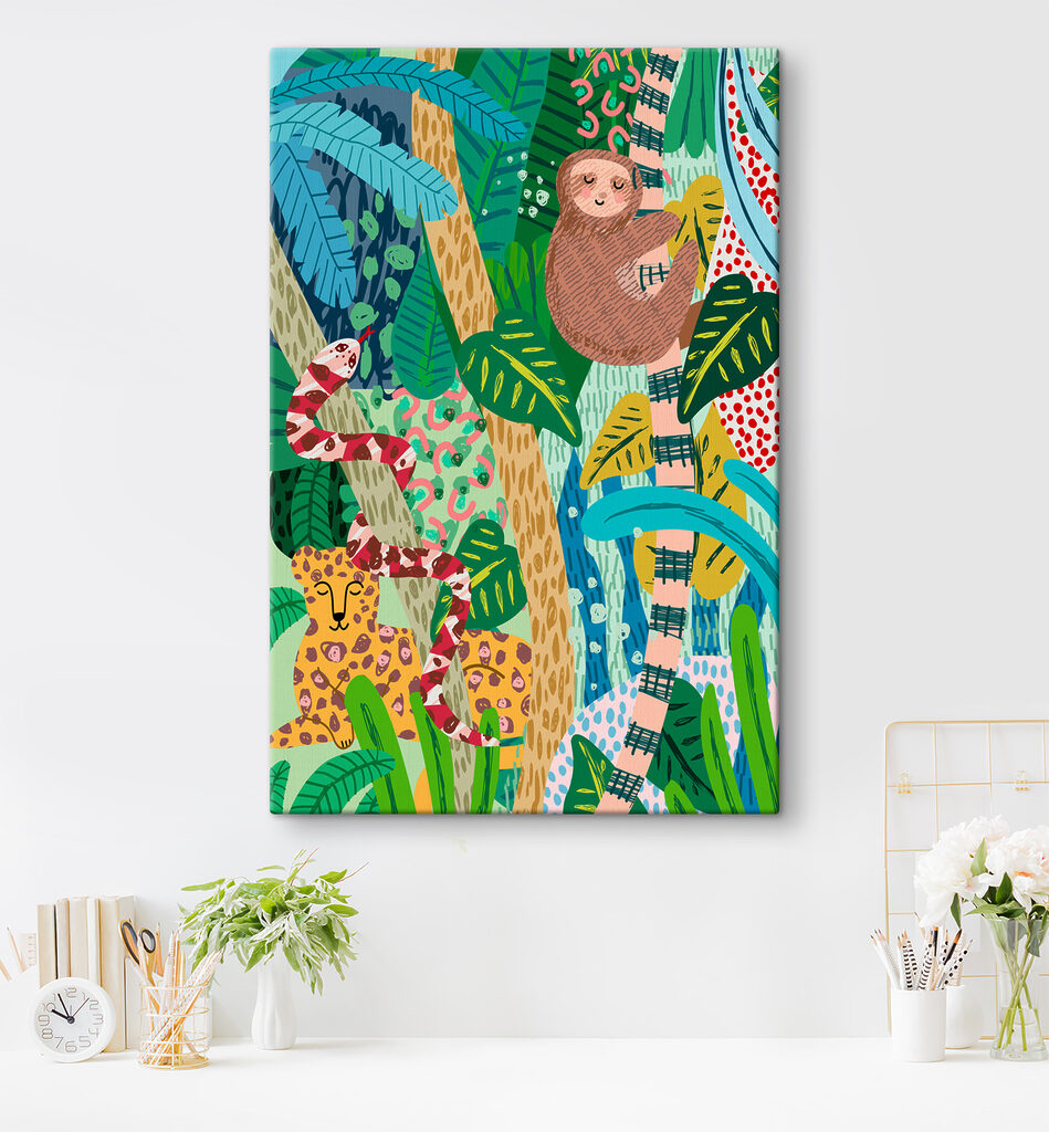 A sloth and snake in a jungle