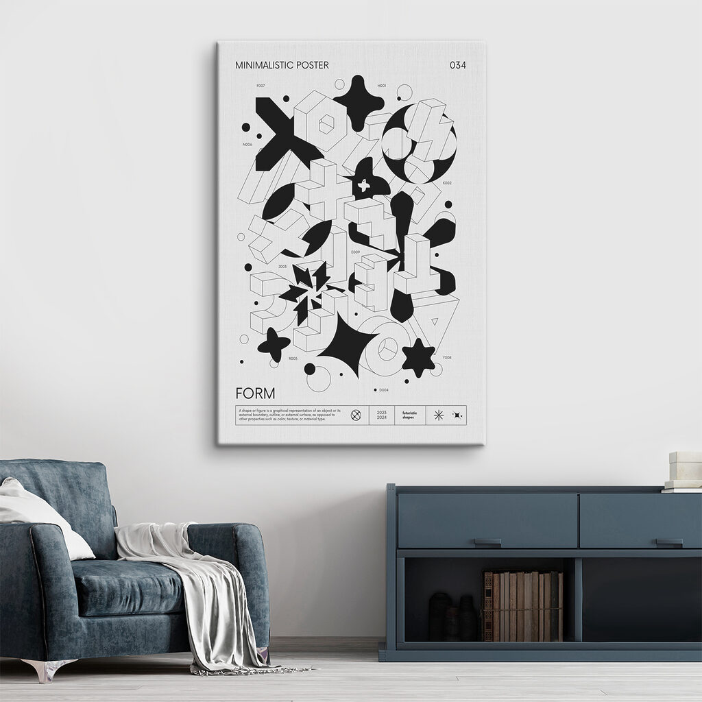 A black and white graphic design