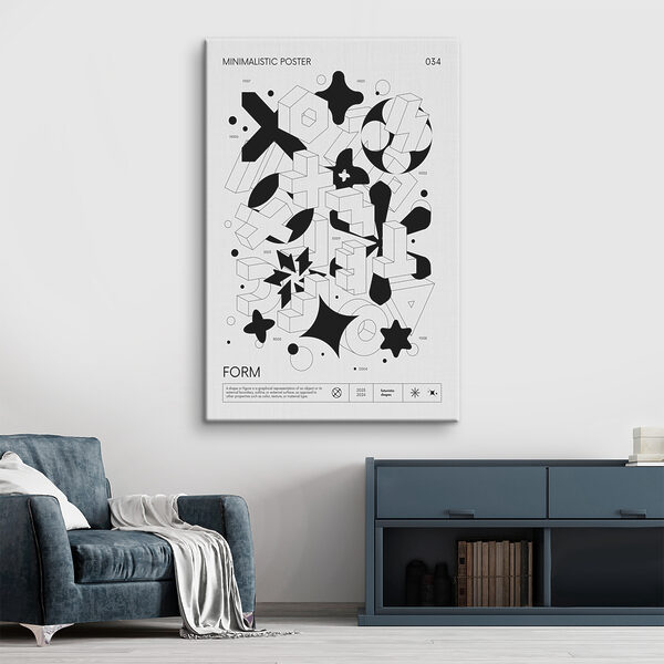 A black and white graphic design
