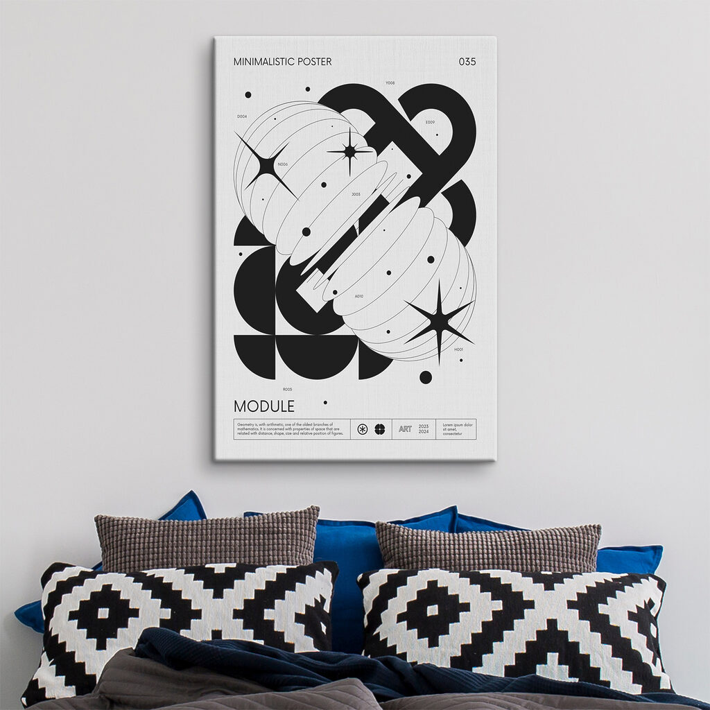 A black and white image of geometric shapes